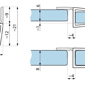 BUDRIO h formos tarpinė su minkšta kojele L=2500mm, 6-8mm., CDA